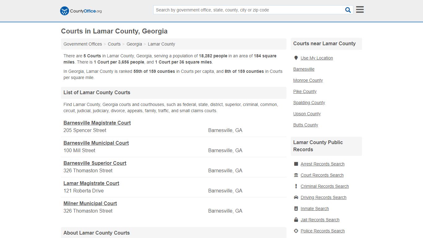 Courts - Lamar County, GA (Court Records & Calendars)