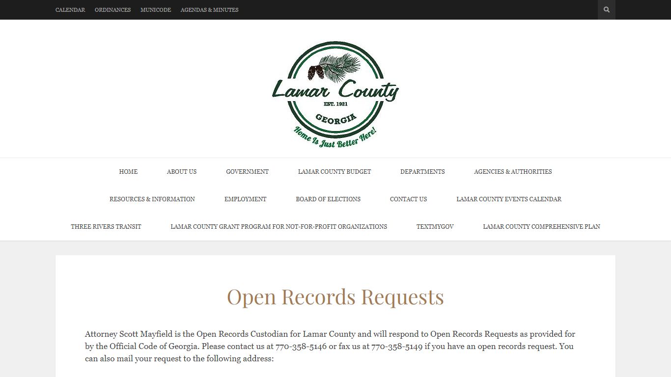 Open Records Requests – Lamar County Board of Commissioners