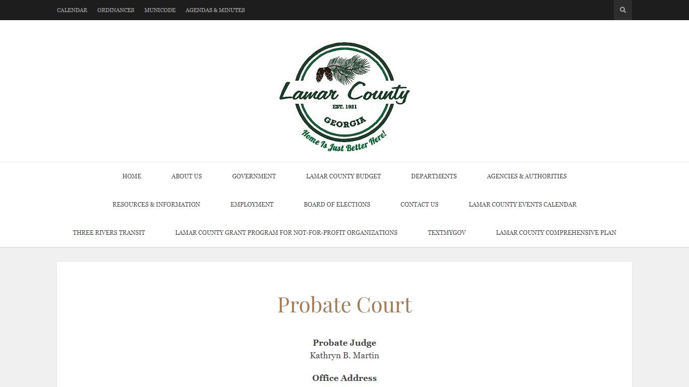 Probate Court – Lamar County Board of Commissioners